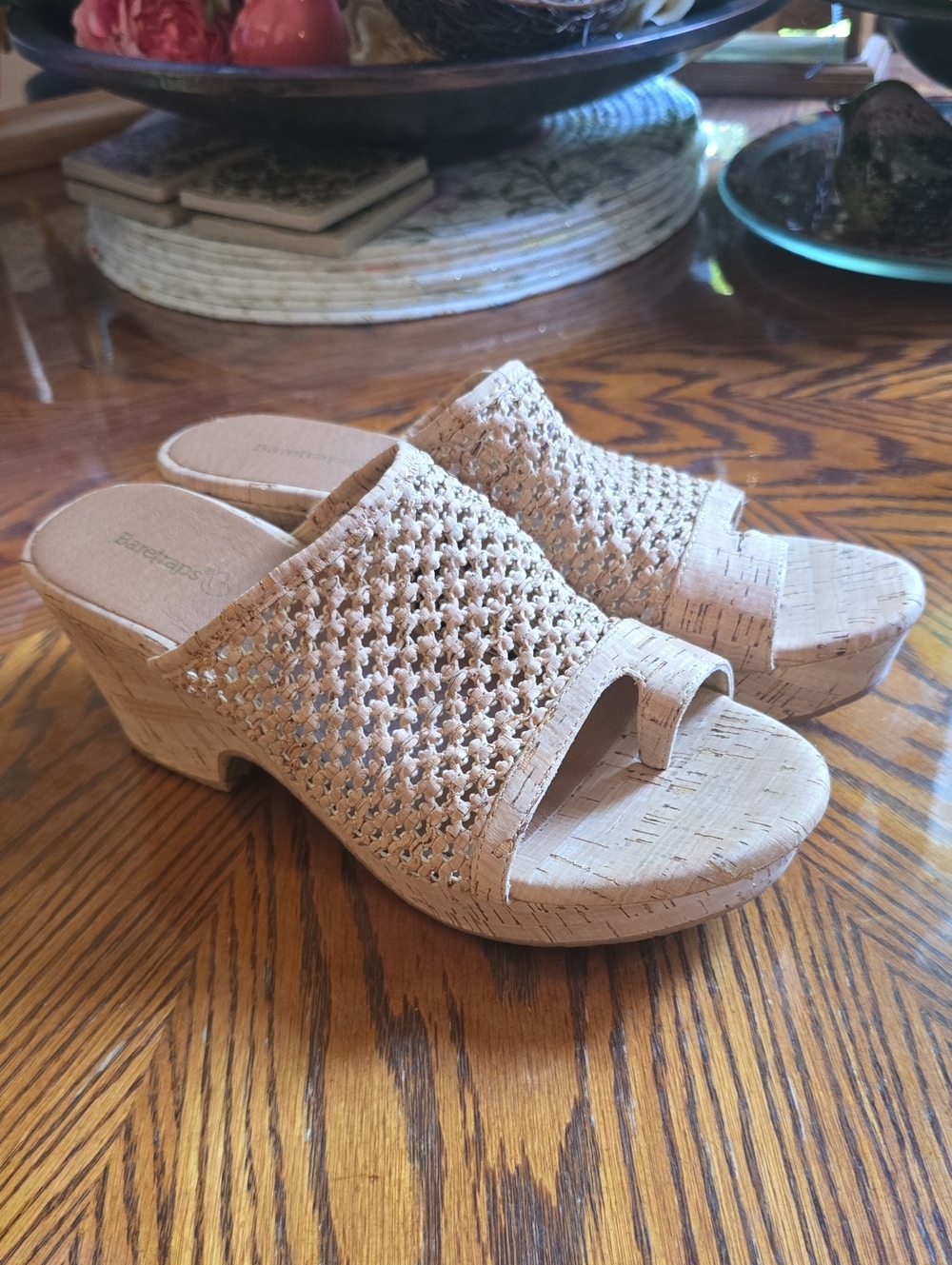 Beartraps Semi-Wedge Woven And Cork Sandals